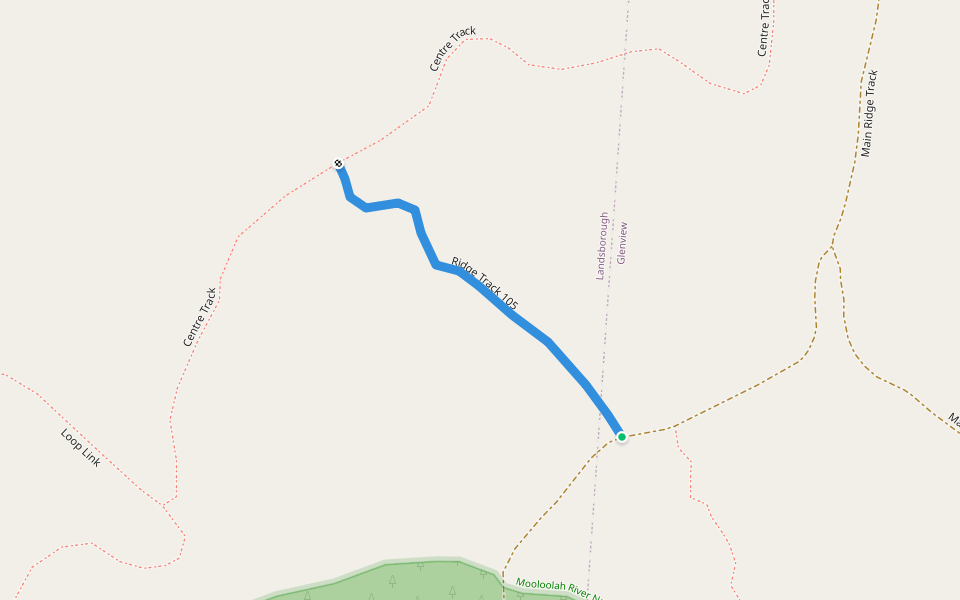 Ridge Track 105 walking route map in Bells Creek