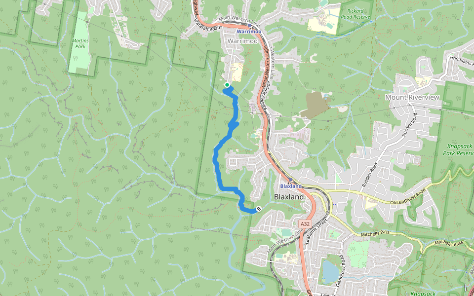Florabella Pass walking route map in Warrimoo