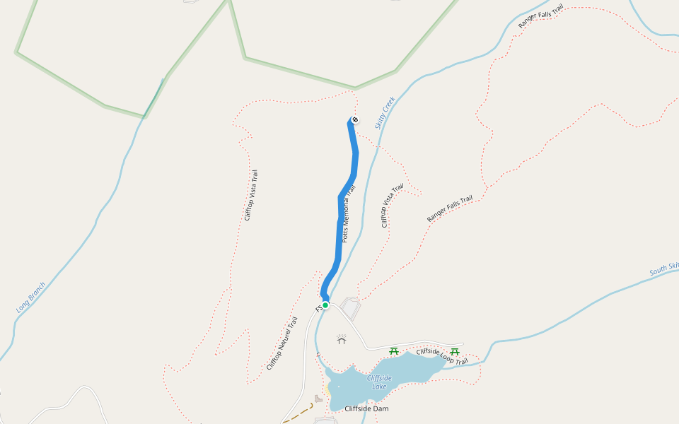Potts Memorial Trail walking route map in Highlands
