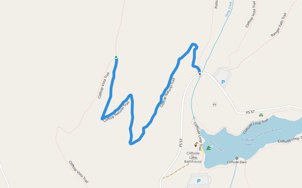 Clifftop Naturel Trail walking route map in Highlands