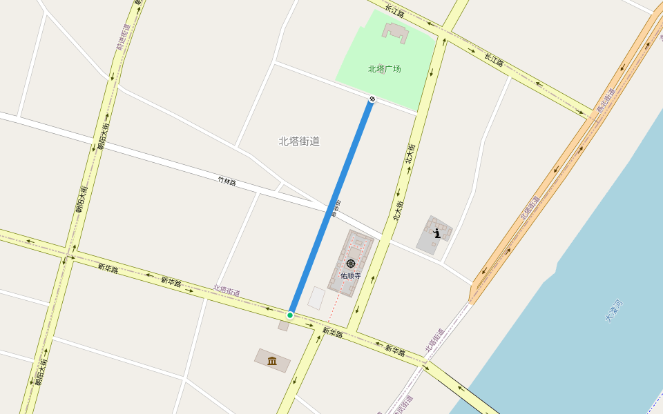 慕容街 walking route map in Chao Yang Shi