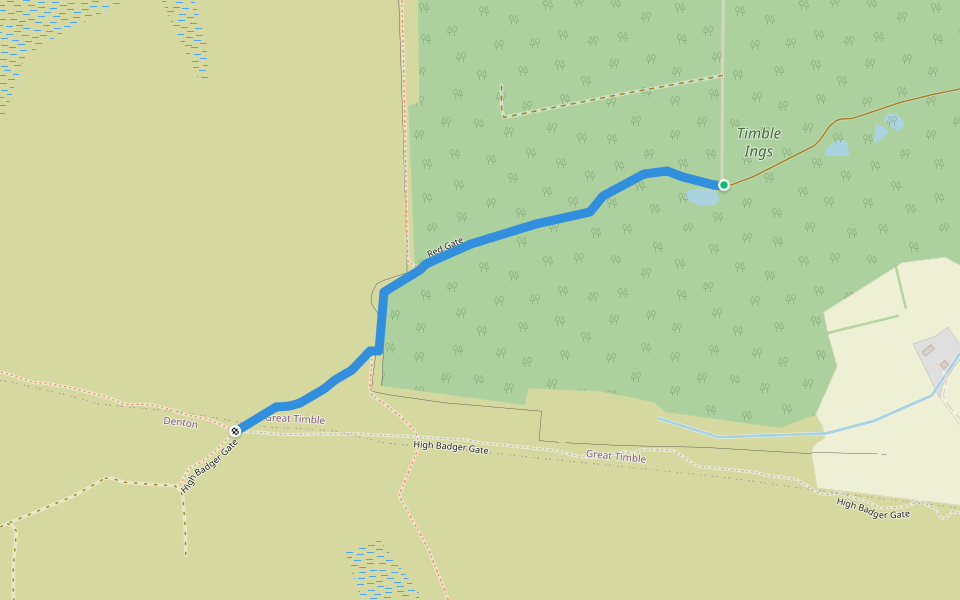 Red Gate walking route map in Timble