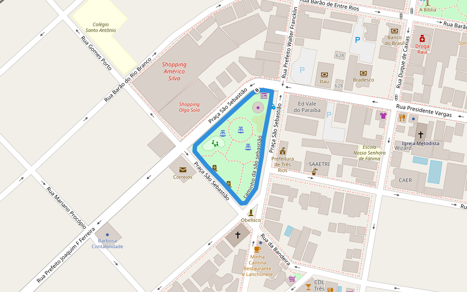 caminho da são sebastião walking route map in Três Rios