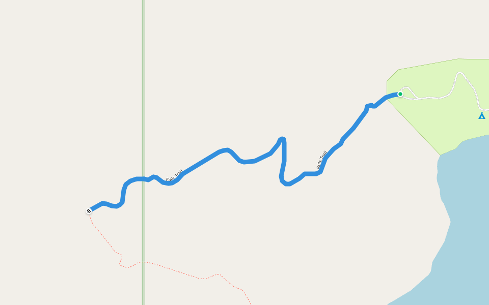 Falls Trail walking route map in Westbridge