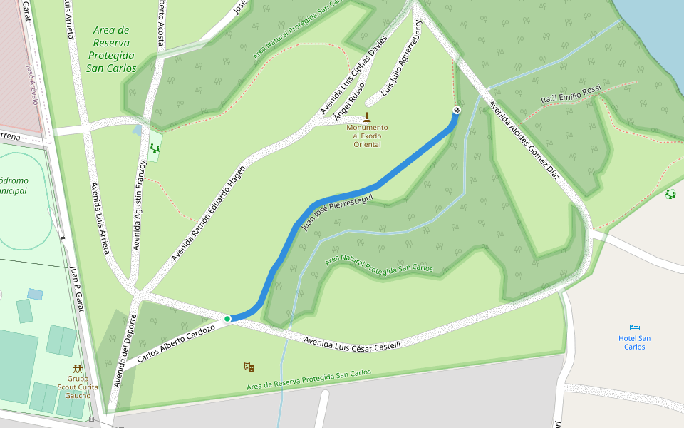 Juan José Pierrestegui walking route map in Concordia