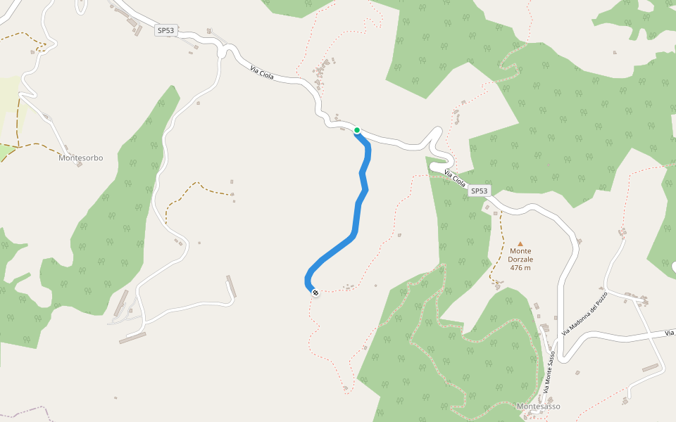 Sentiero Monte Sasso walking route map in Mastro