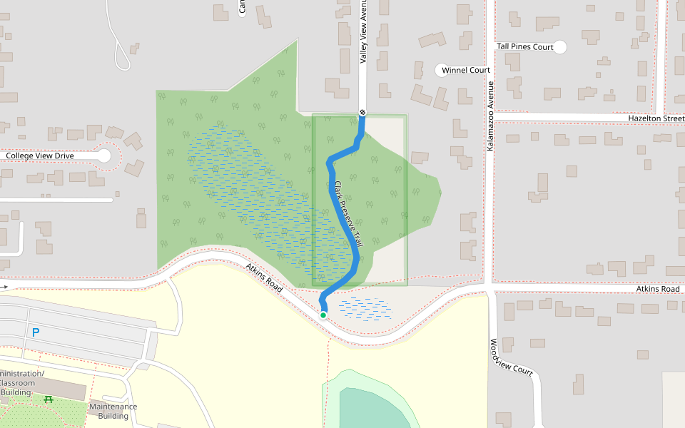 Clark Preserve Trail walking route map in Petoskey
