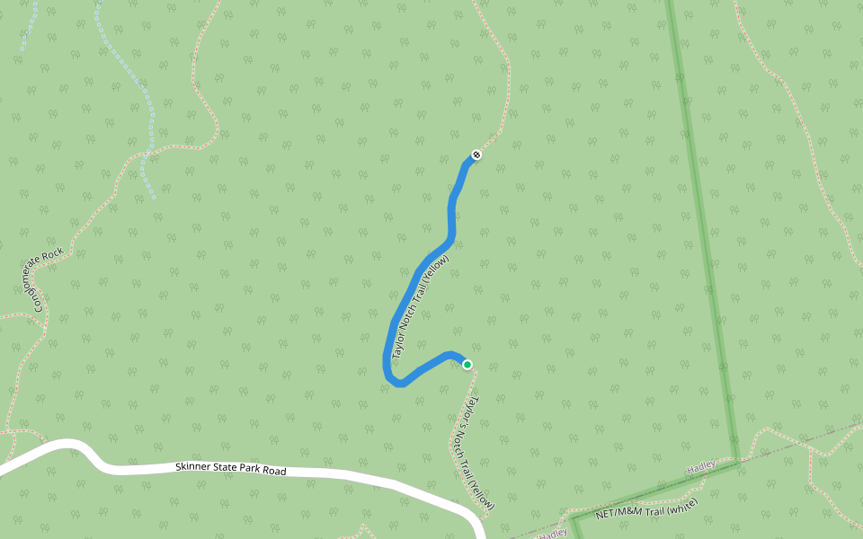 Taylor Notch Trail (Yellow) walking route map in Amherst