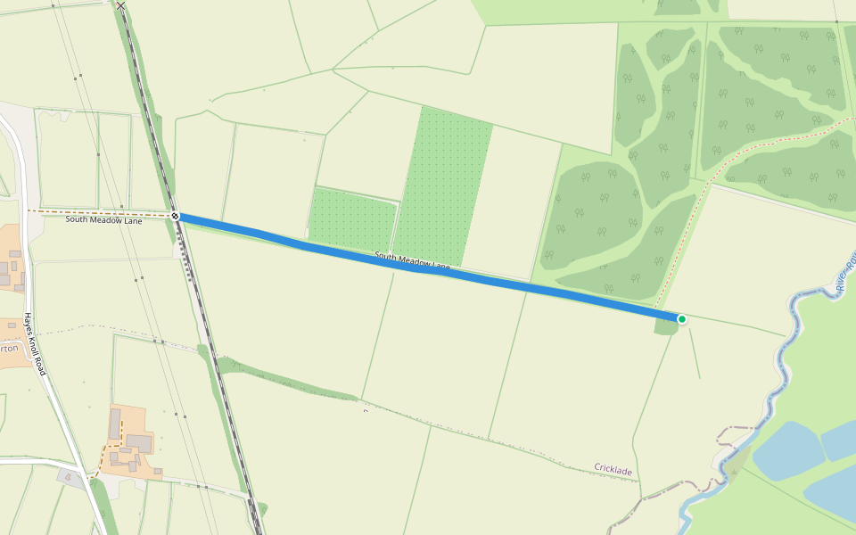 South Meadow Lane walking route map in Purton Stoke