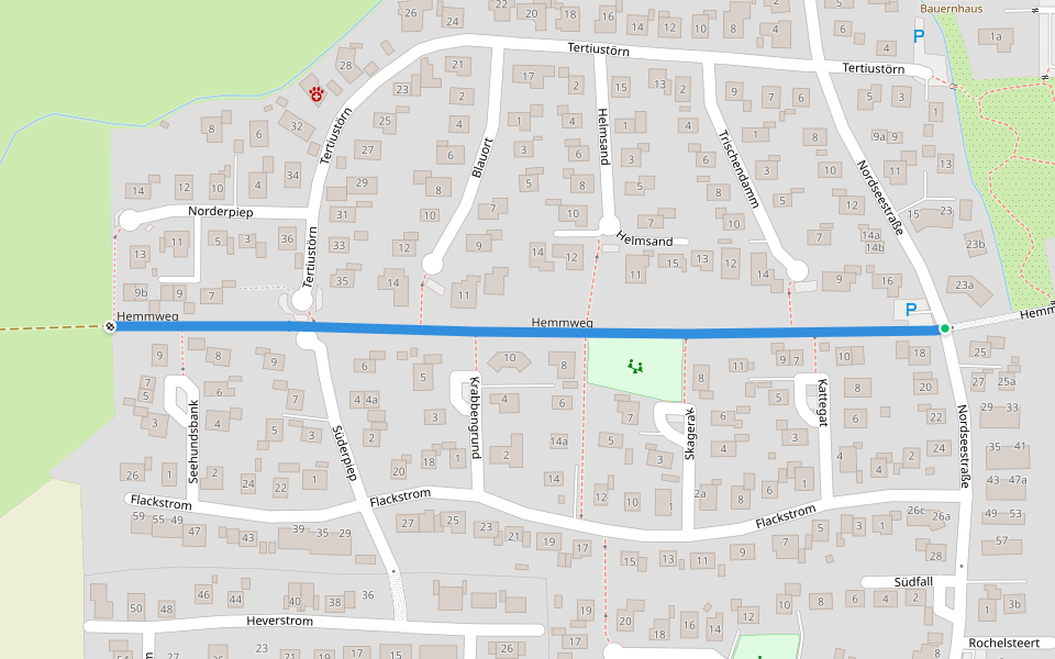 Hemmweg walking route map in Meldorf