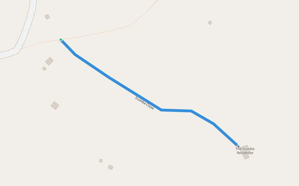 Irumba Close walking route map in Kikorongo