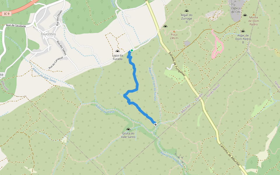 Trilho da Resistência walking route map in Alburitel