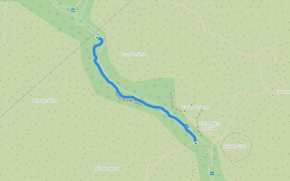 Trilho do Vale Santo walking route map in Alburitel