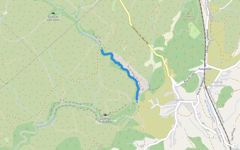 Trilho do Ribeiro Vale walking route map in Alburitel