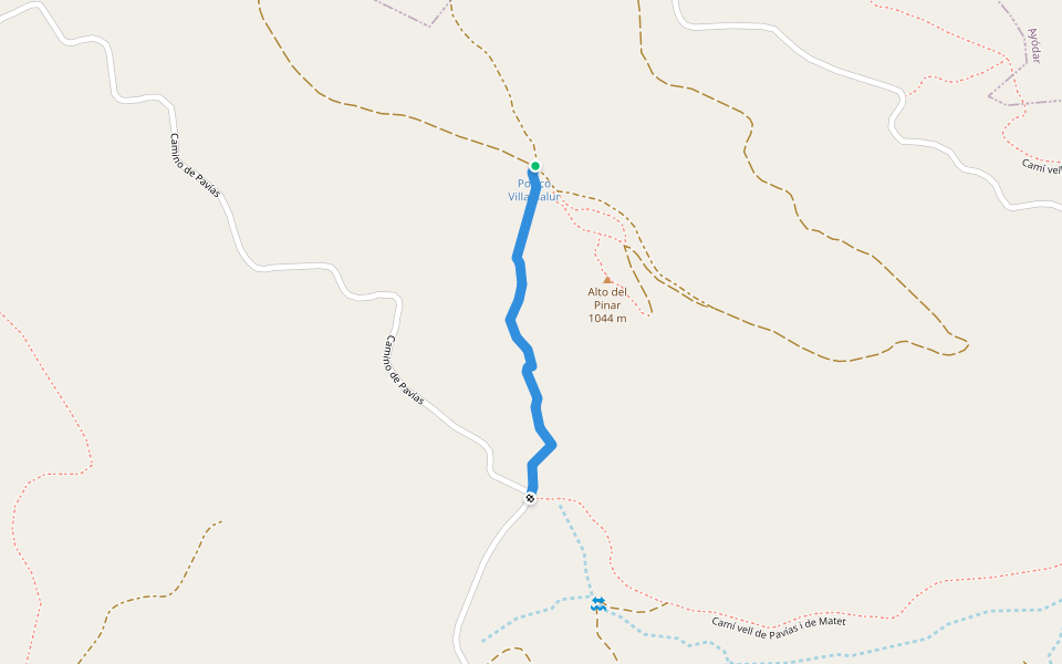 Senda Observatorio walking route map in Villamalur