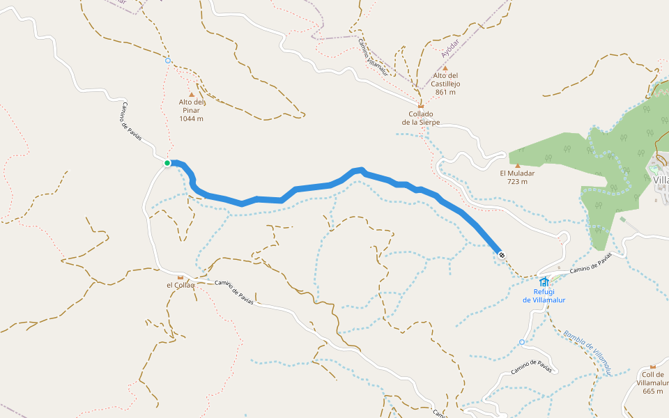 Camí vell de Pavías i de Matet walking route map in Torralba del Pinar
