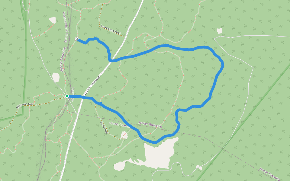 Spruce Run Trail walking route map in Boswell