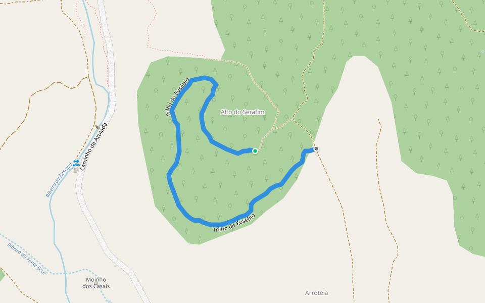Trilho do Eusébio walking route map in Madalena