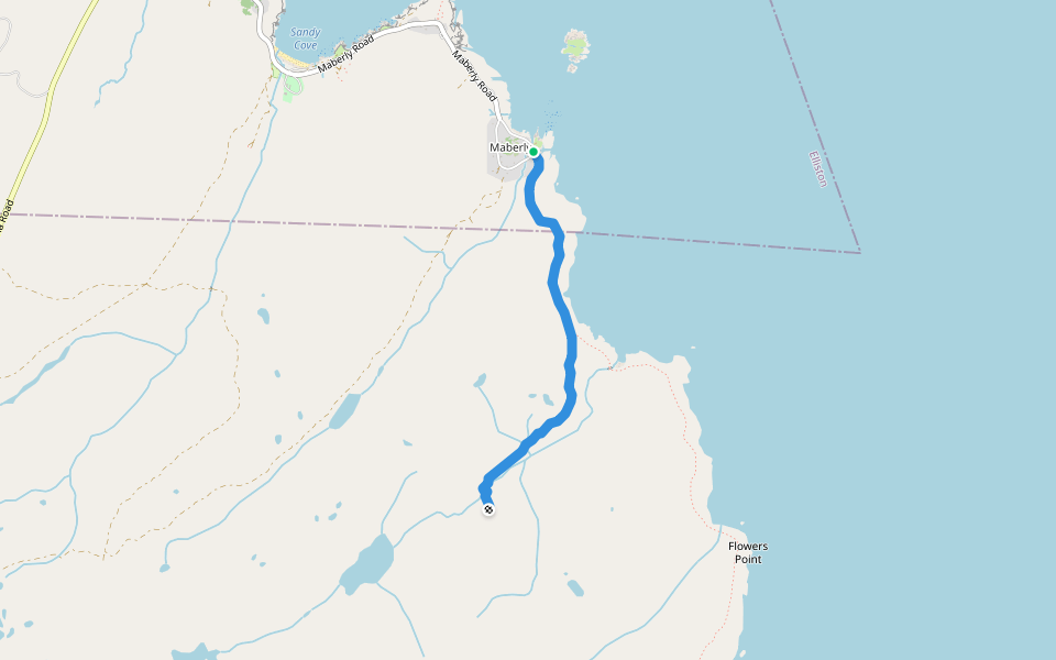Maberly to Little Catalina Trail walking route map in Elliston