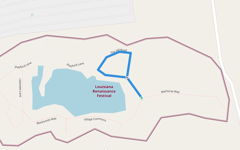 The Hill Road walking route map in Hammond