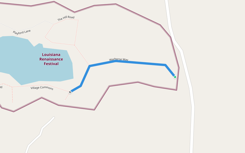 Warhorse Way walking route map in Hammond