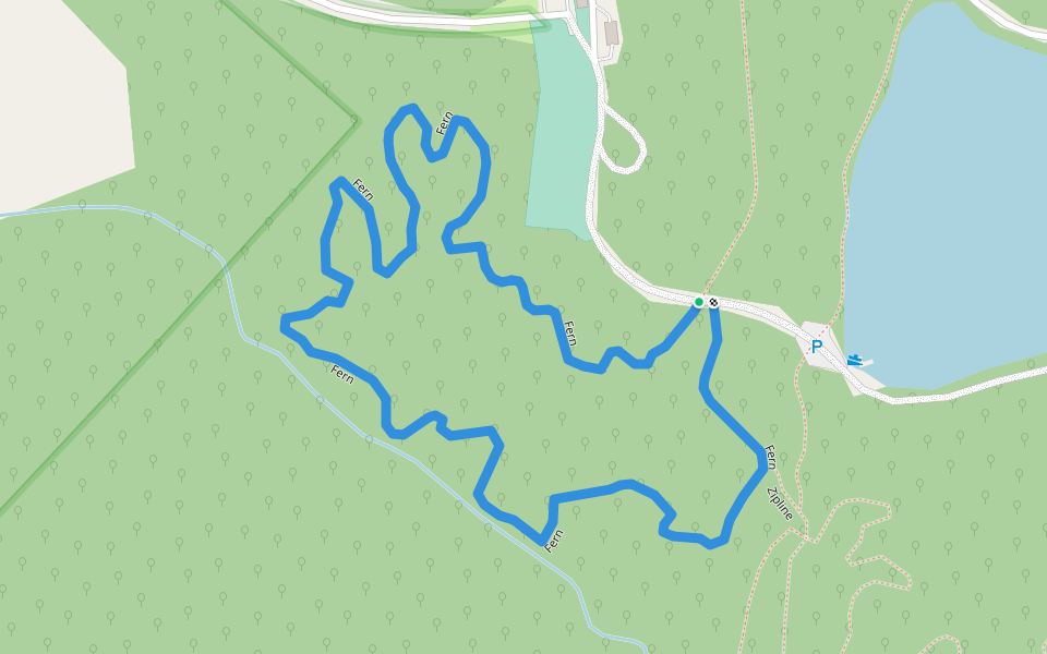 Fern walking route map in Jermyn