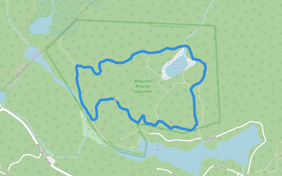 Le grand tour walking route map in Sainte-Julienne
