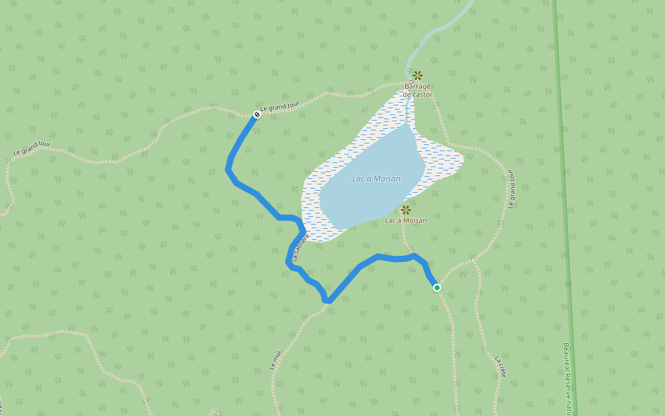 La sablière walking route map in Sainte-Julienne