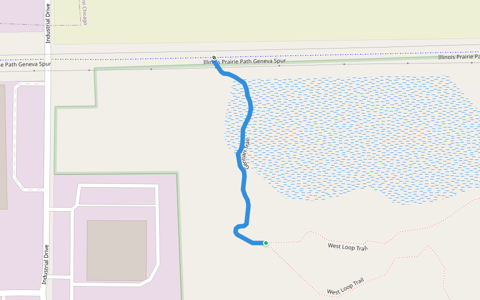 Gentian Trail walking route map in West Chicago