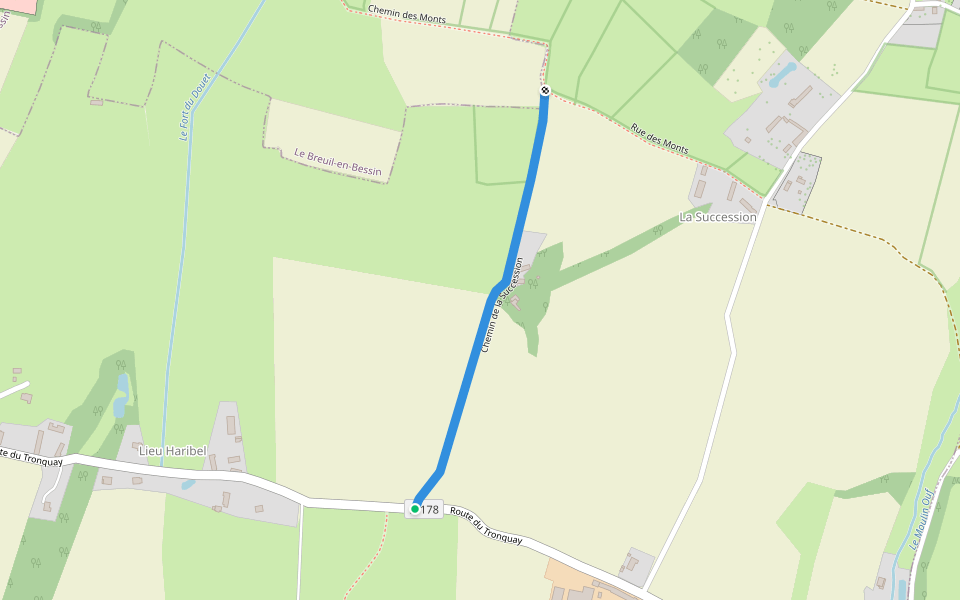 Chemin de la Succession walking route map in Le Molay-Littry