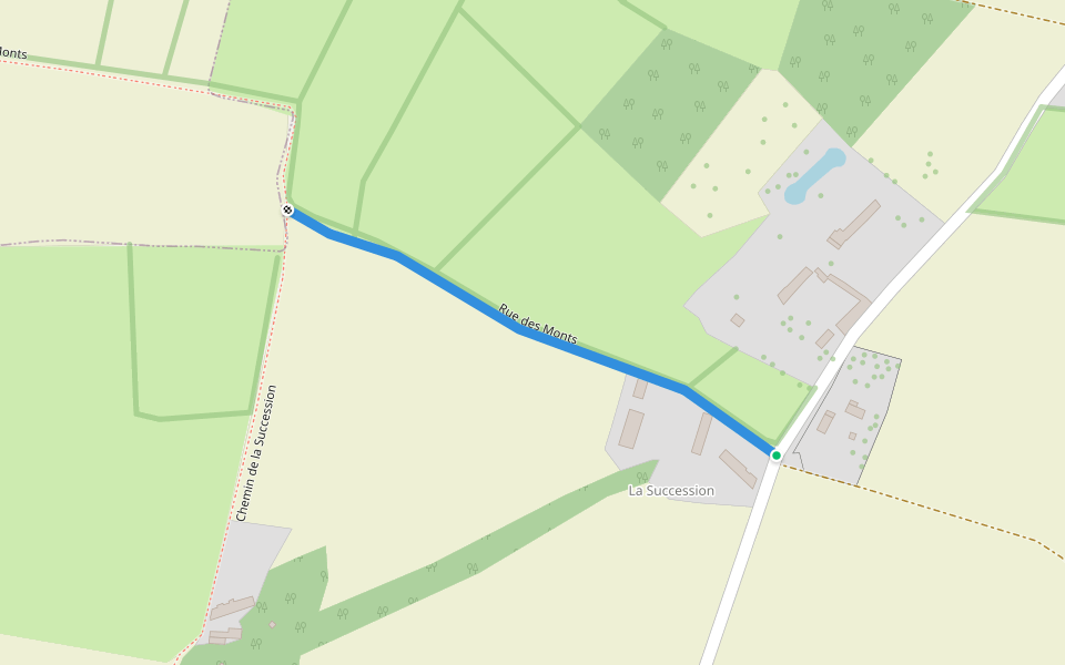 Rue des Monts walking route map in Le Molay-Littry