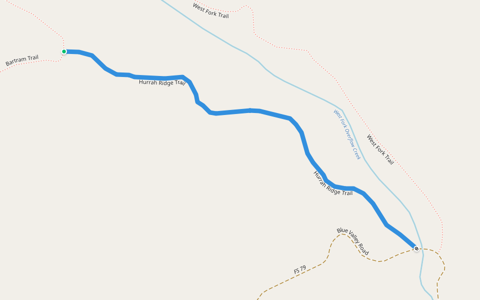 Hurrah Ridge Trail walking route map in Scaly Mountain