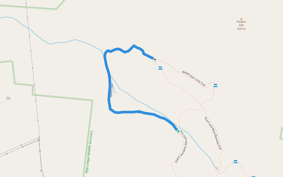 North Trail walking route map in Shelburne Falls