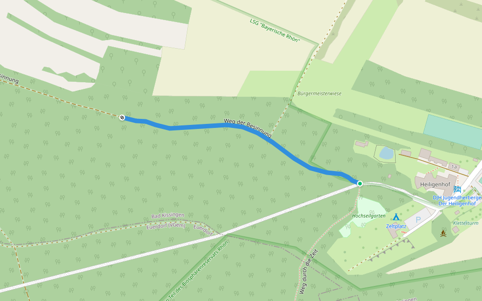 Weg der Besinnung walking route map in Bad Kissingen