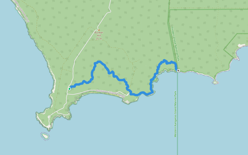 Sanderson walking route map in Flinders Chase