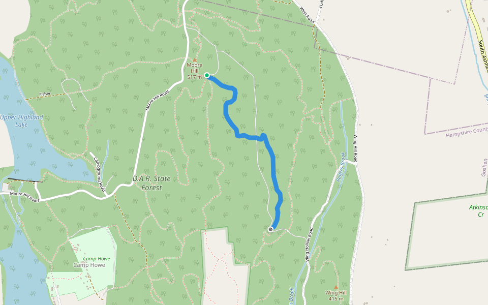 UFO walking route map in Ashfield