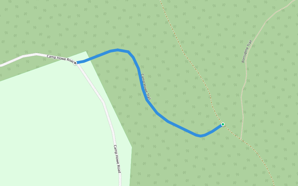 Camp Howe Trail walking route map in Goshen