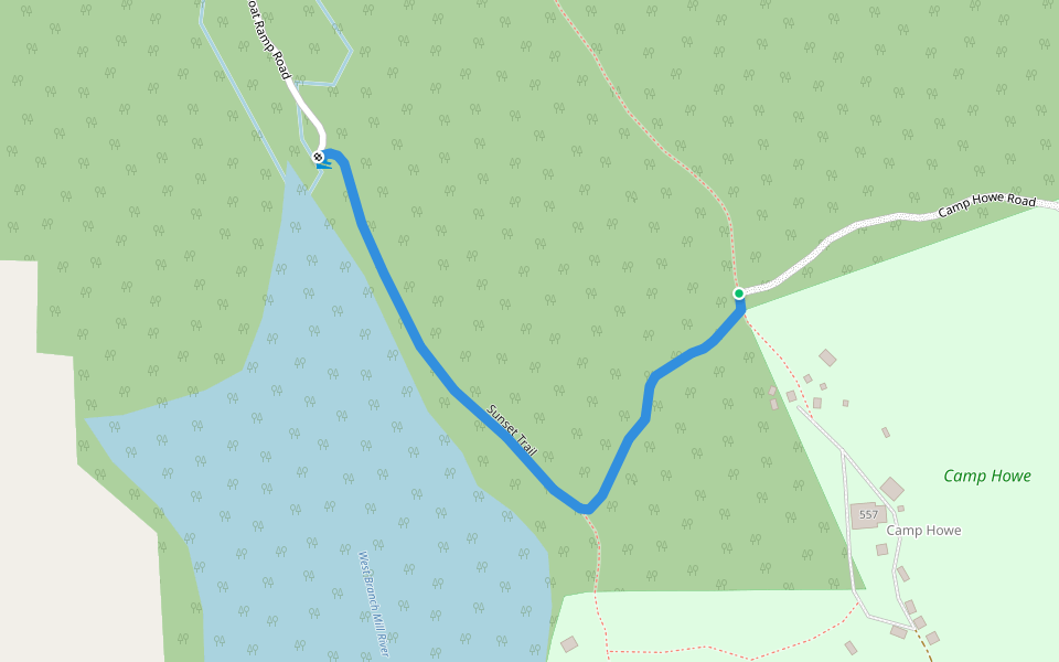 Sunset Trail walking route map in Goshen