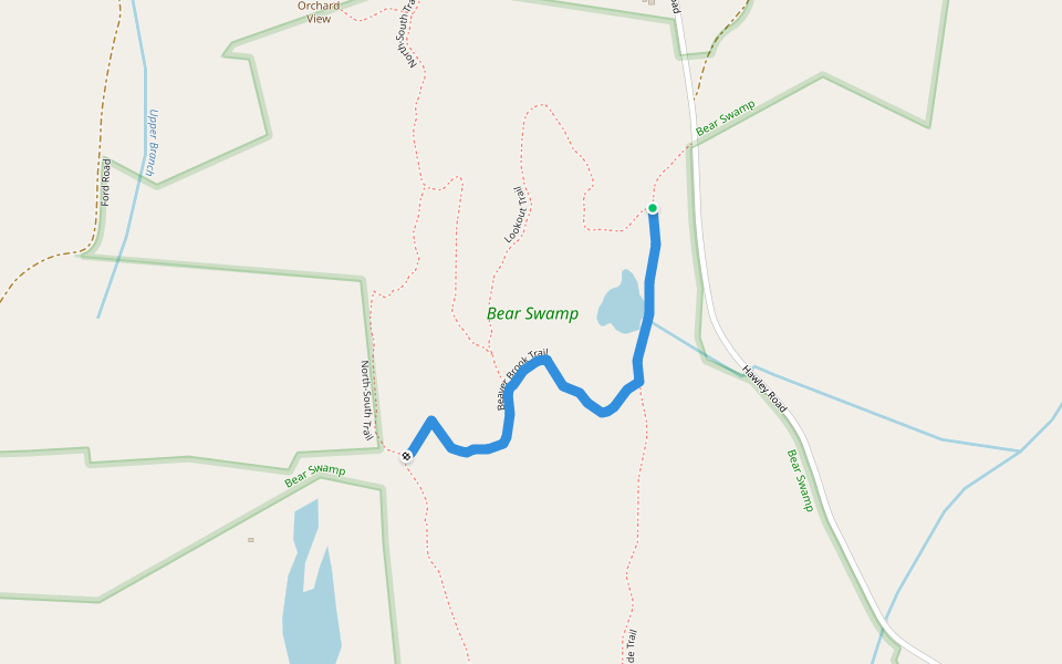 Beaver Brook Trail walking route map in Ashfield