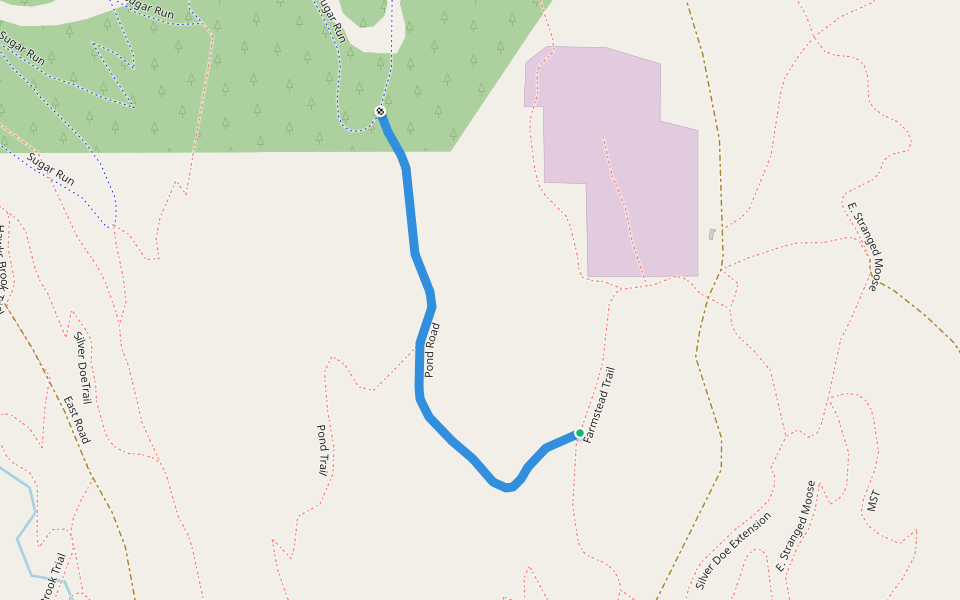 Pond Road walking route map in Hawley