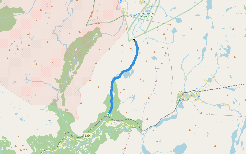 Ljosanddalen walking route map in Mjølfjell