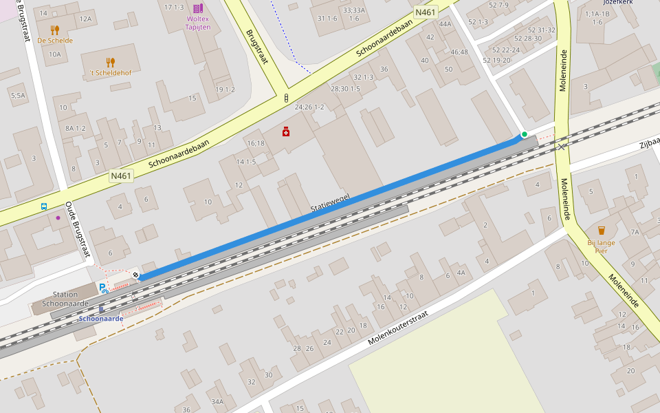 Statiewegel walking route map in Dendermonde