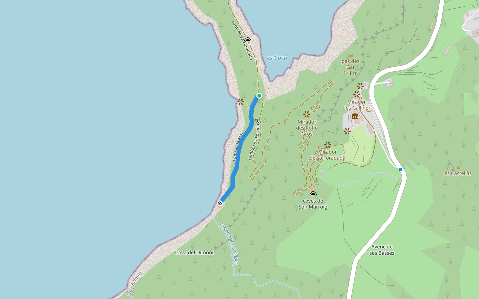 camí de la Mar walking route map in Deià