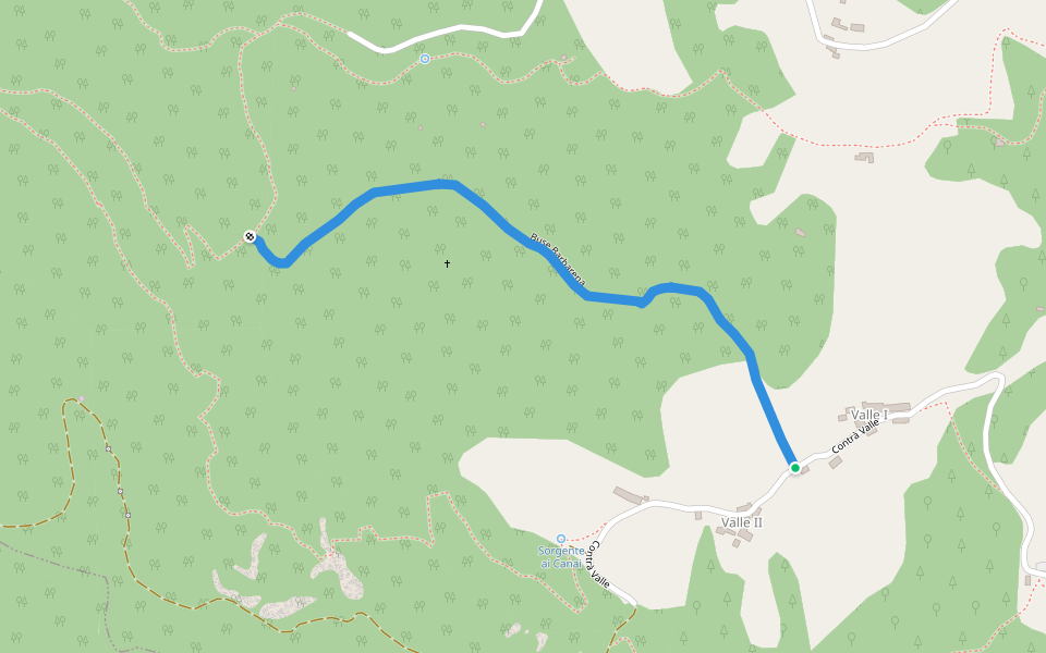 Buse Barbarena walking route map in Valle II
