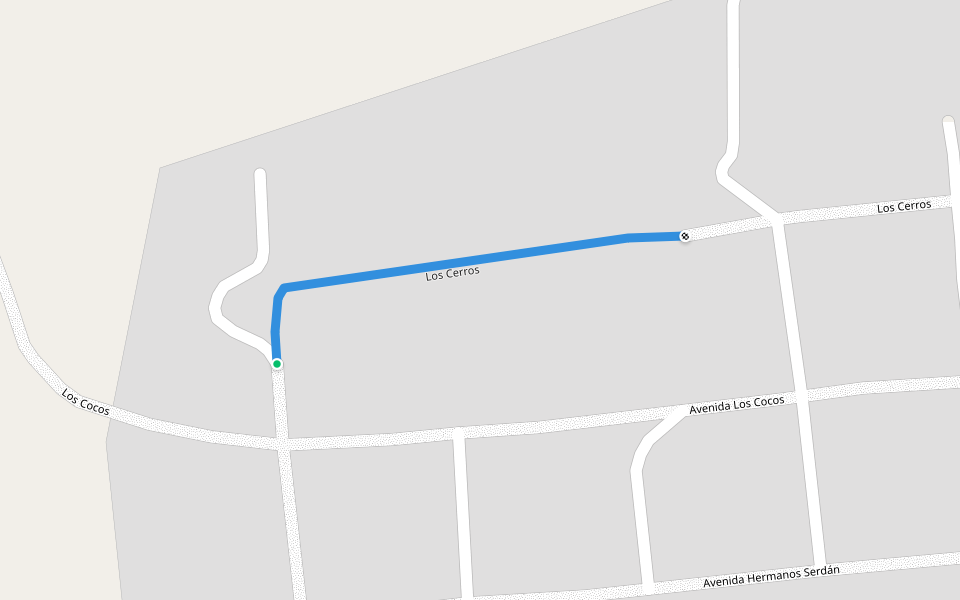 Los Cerros walking route map in CNC
