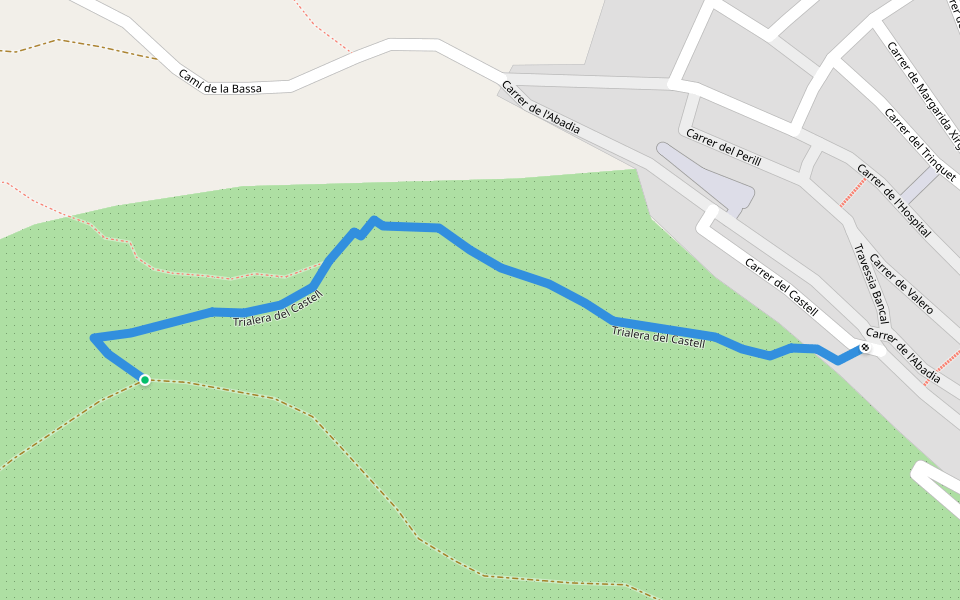 Trialera del Castell walking route map in Ascó