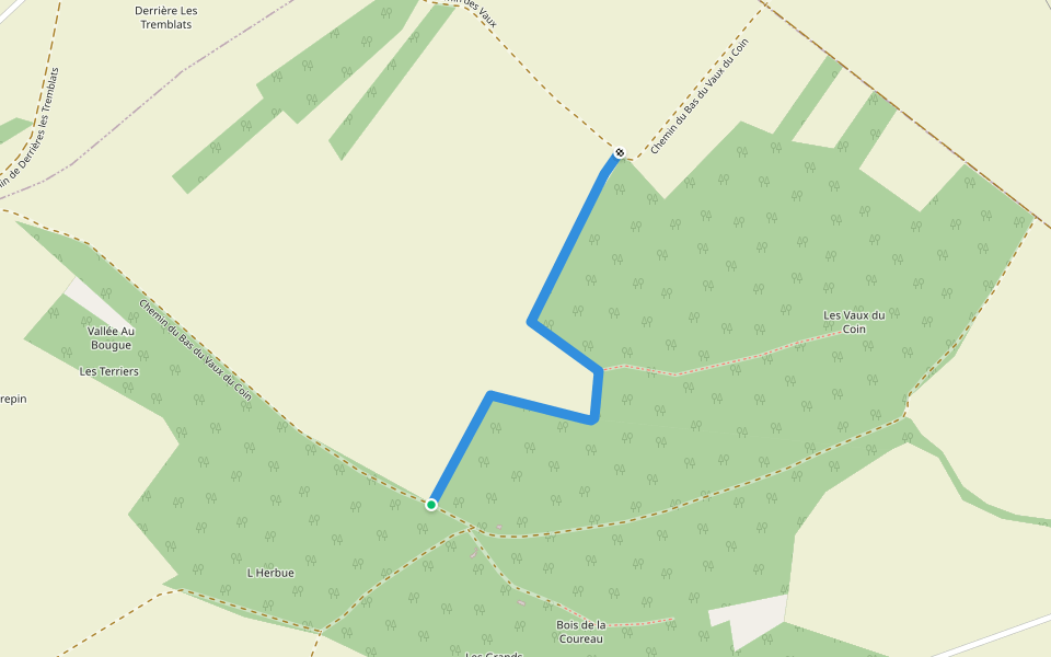 Chemin du Bas du Vaux du Coin walking route map in Vézannes