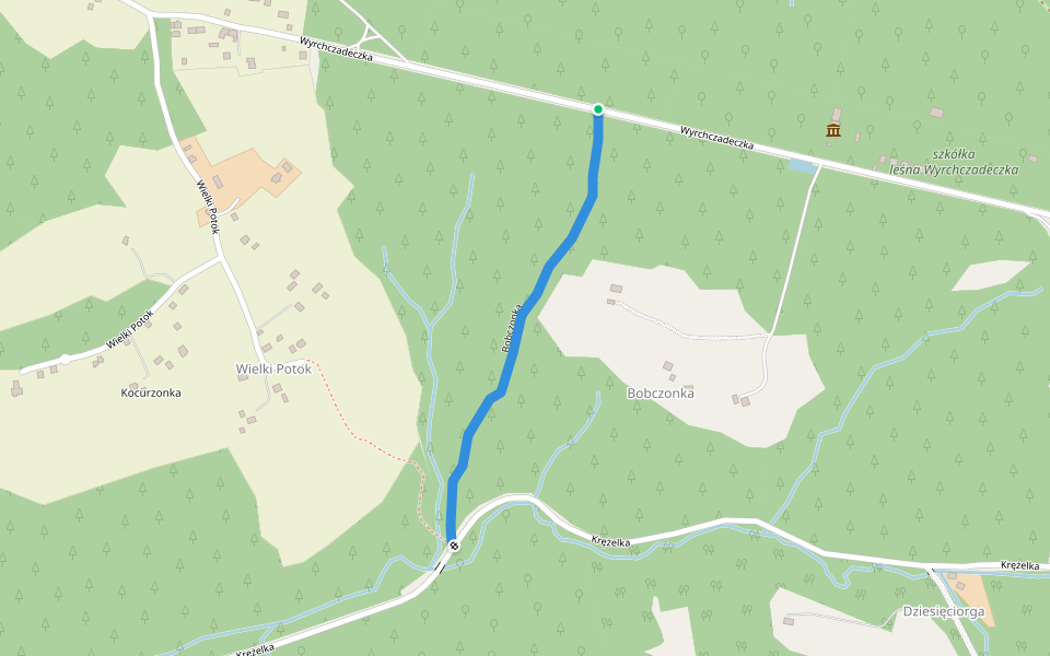 Bobczonka walking route map in Jaworzynka