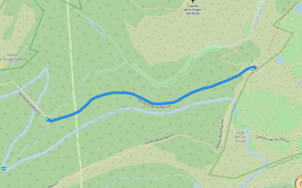 Sendero de la Agüica walking route map in Alhama de Murcia