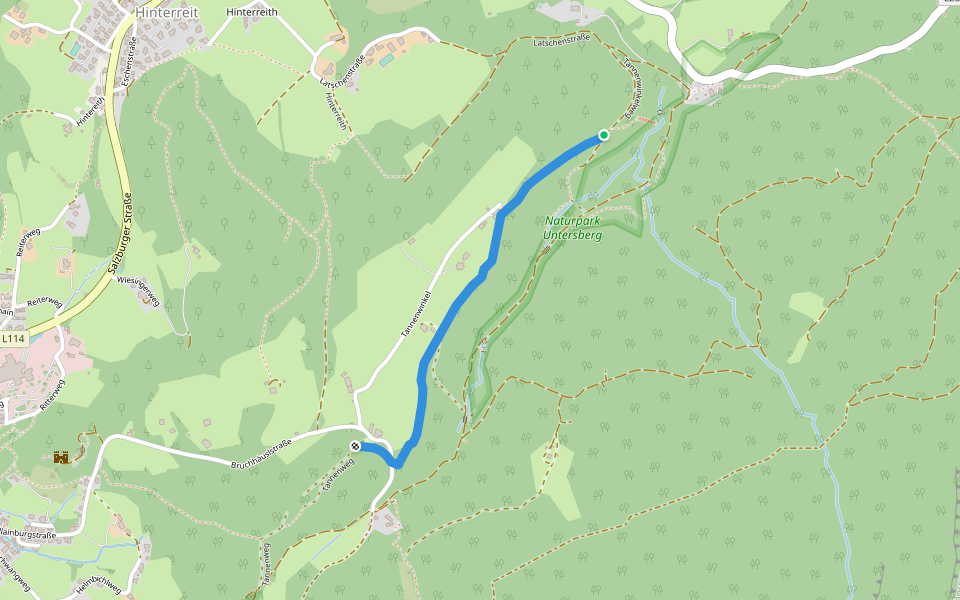 Tannenwinkelweg walking route map in Buchegger